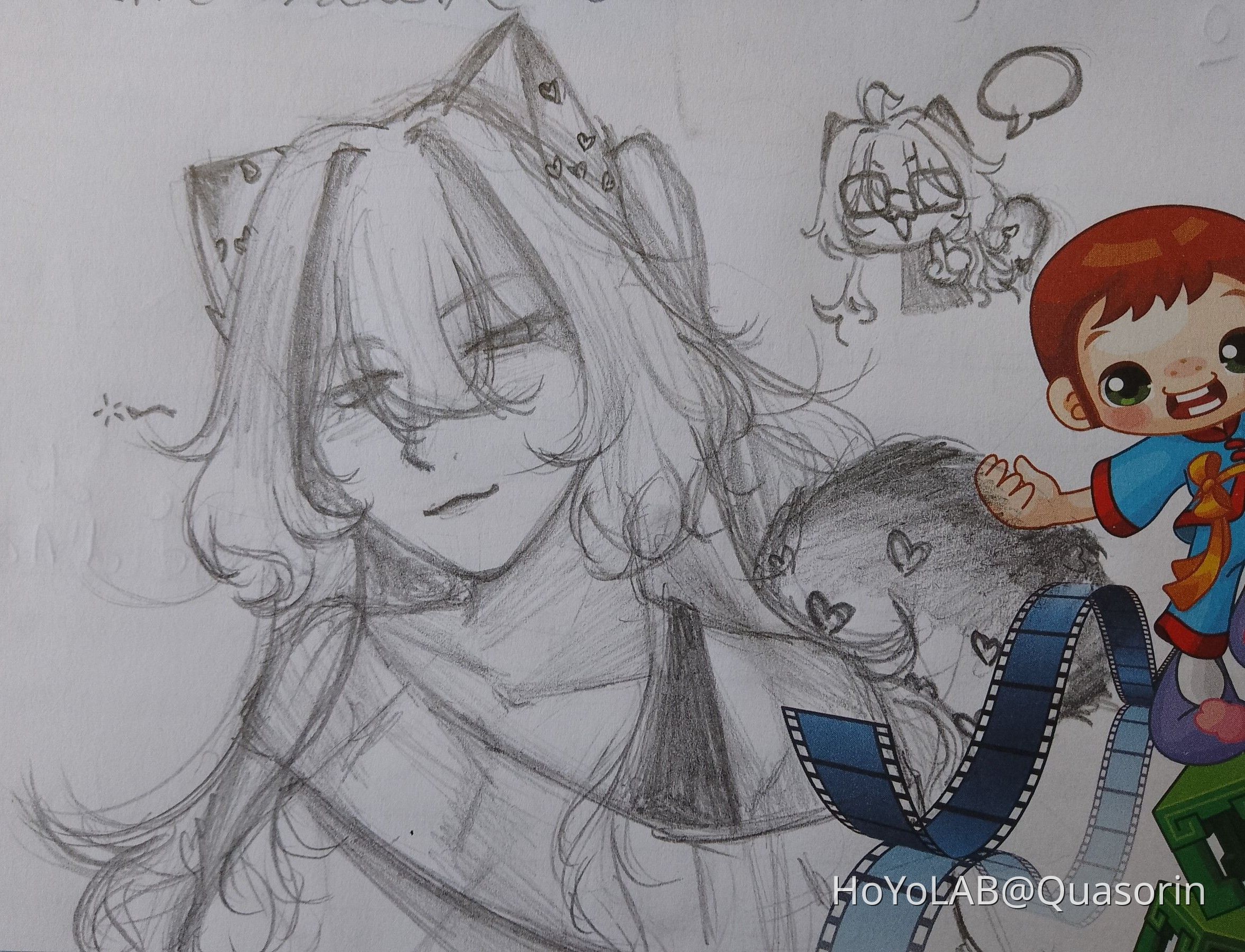 Dibujos de mi Oc que he hecho en clases 🐑☝️ | HoYoLAB
