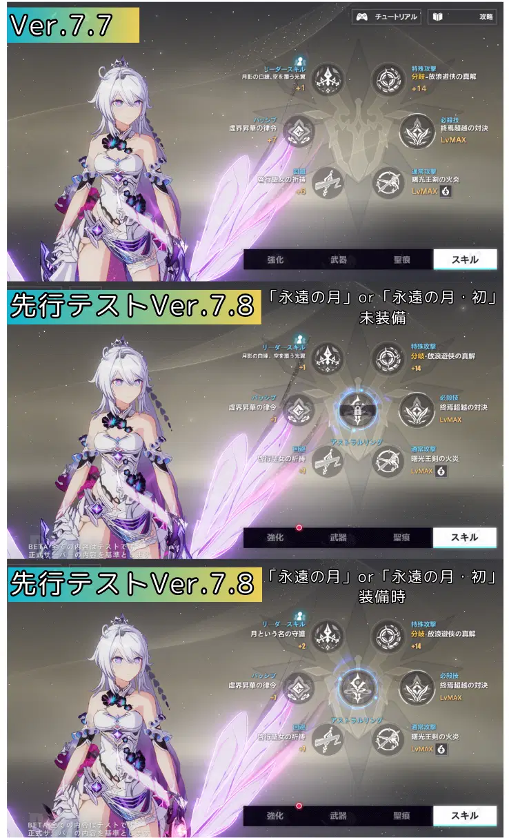 Ver.7.8先行テスト】「終焉の律者」新装備「永遠の月」「征服者セット