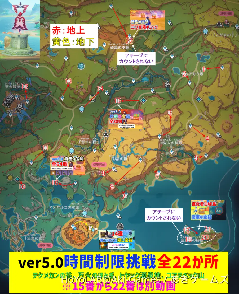 ver5.0時間制限挑戦「全22か所」 テケメカンの谷、万火のほとぎ