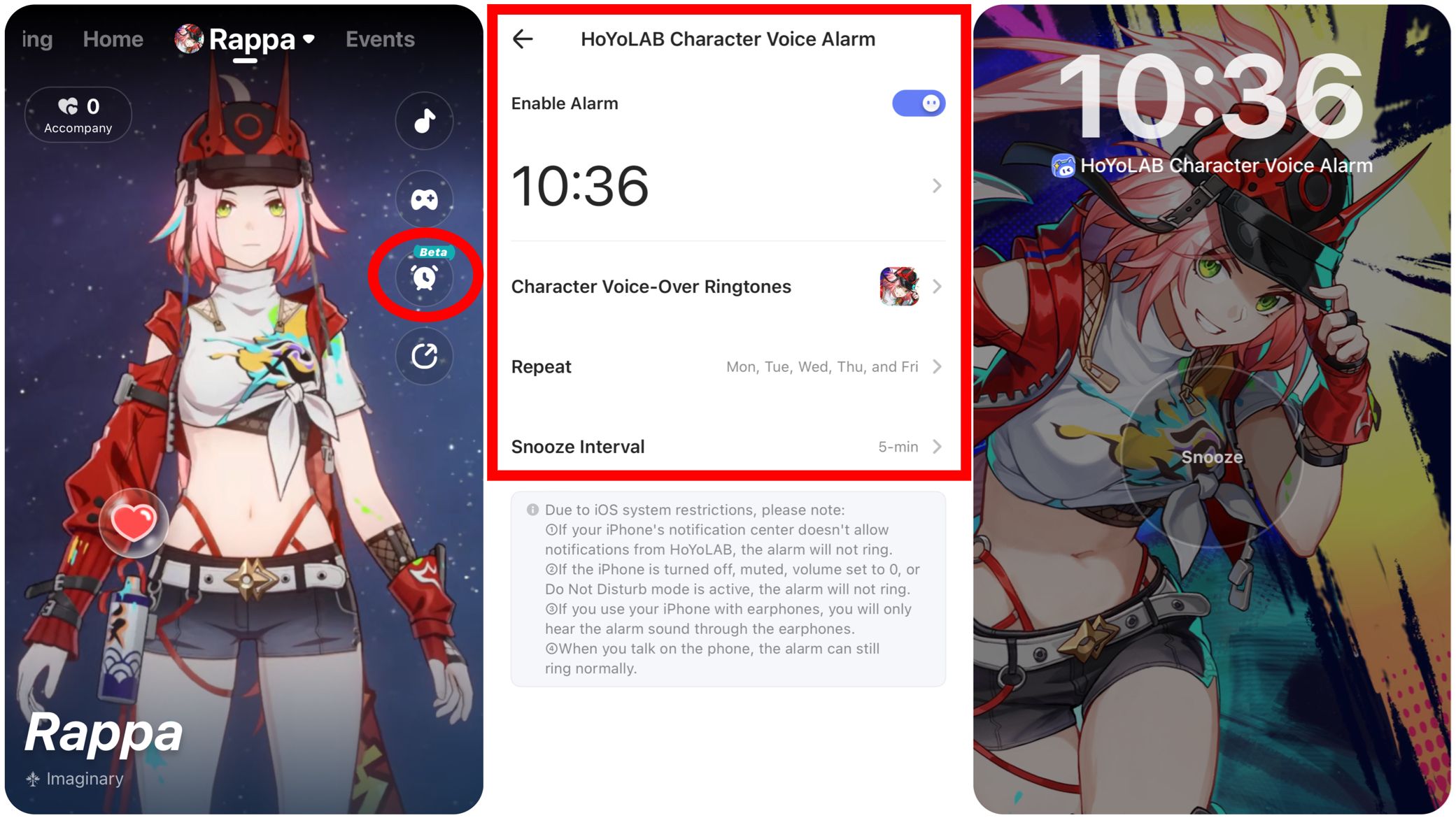 Character voice alarms now online! Come set your character voice alarms