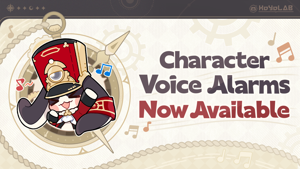 Character voice alarms now online! Come set your character voice alarms