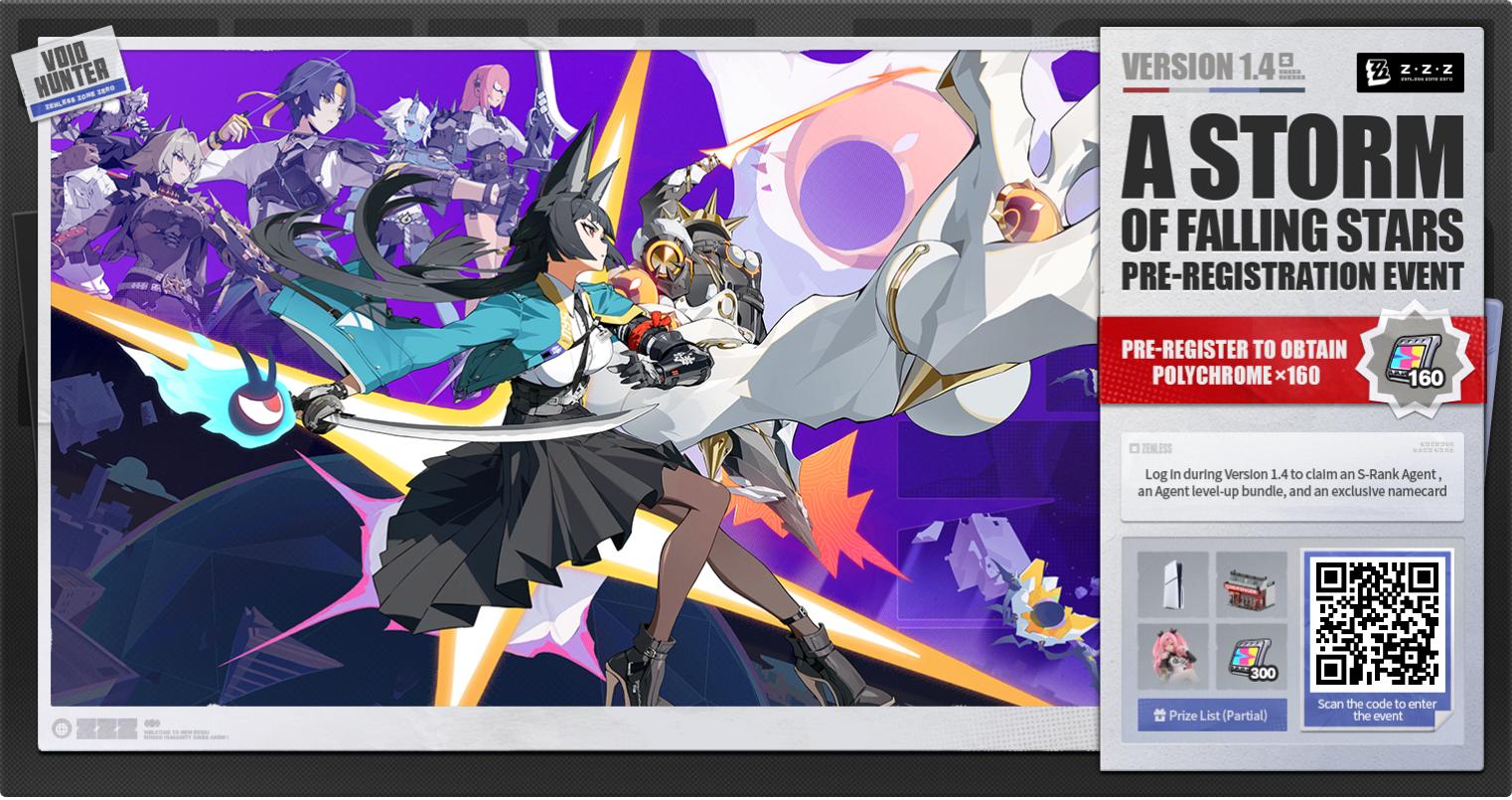 Storm Rising Zenless A STORM OF FALLING STARS } Pre-Registration Event~! Zenless Zone Zero ...