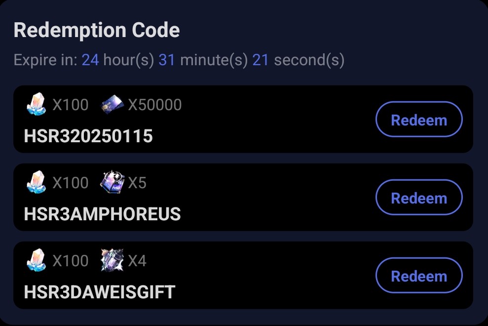 Redemption codes Honkai: Star Rail | HoYoLAB