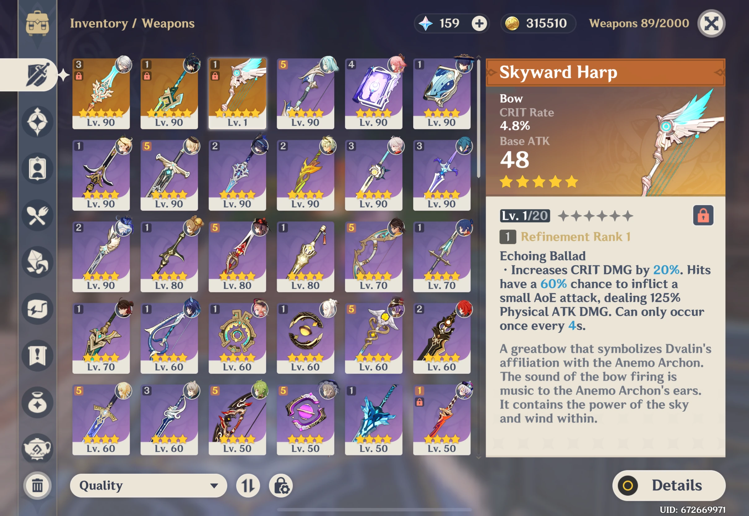I just got skyward harp! Genshin Impact HoYoLAB