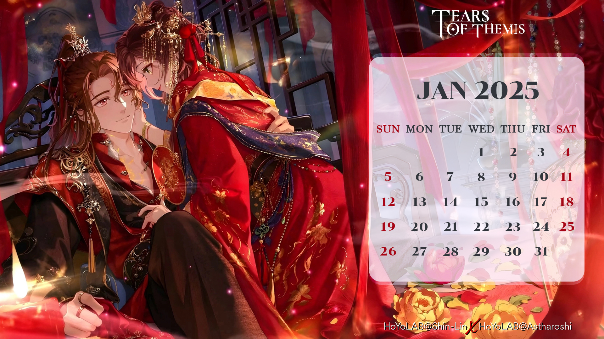 Wedding version legend of celestial romance desktop 2025 calendar