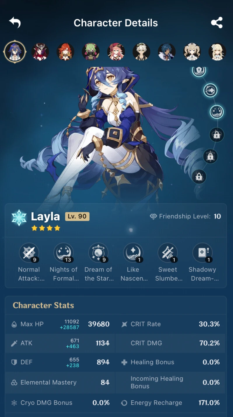 How is my Layla build y’all? Genshin Impact | HoYoLAB