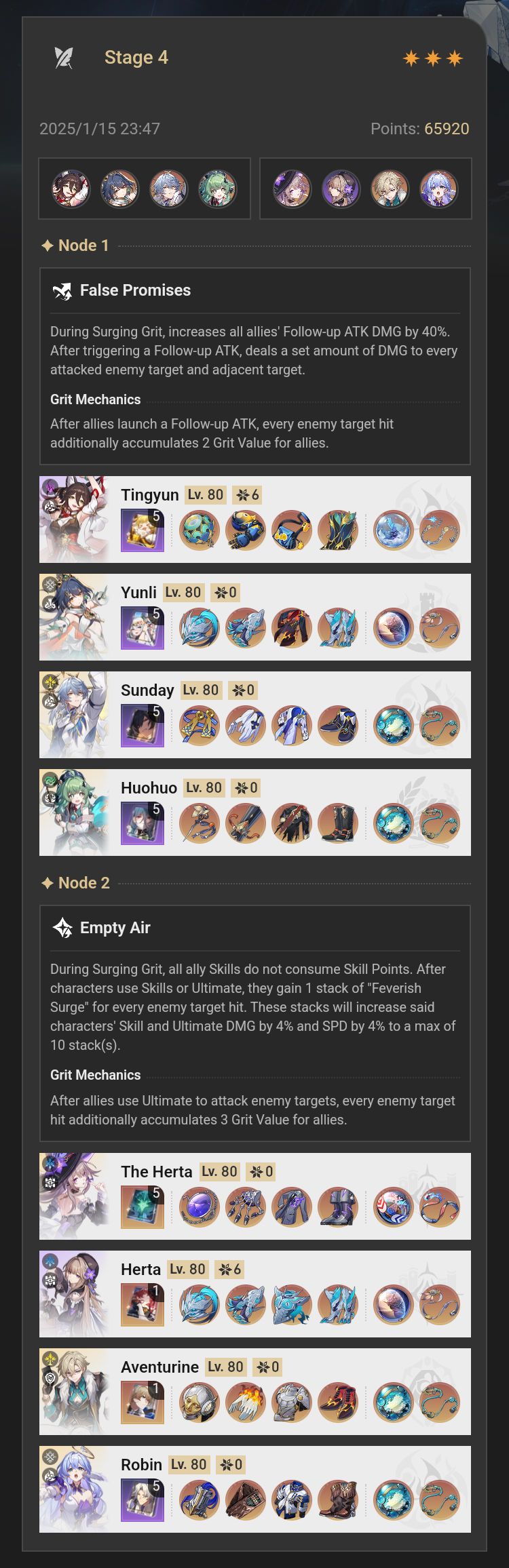 E0S0 5 star comp ft Herta and Tingyun Honkai: Star Rail | HoYoLAB