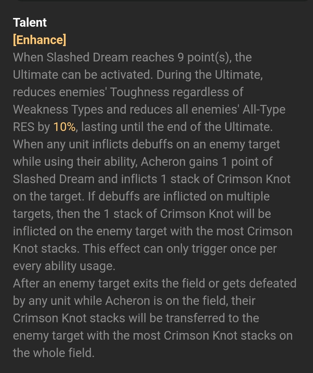 Broken debuff on Anaxa's kit 👏👏👏 Avoiding Acheron, breaks the path ...