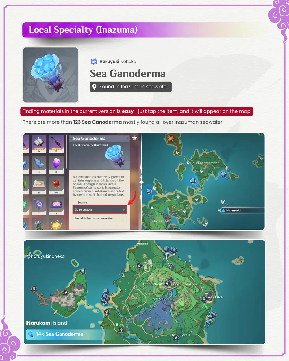 Farming Guide] Yumemizuki Material Location ✨ Genshin Impact
