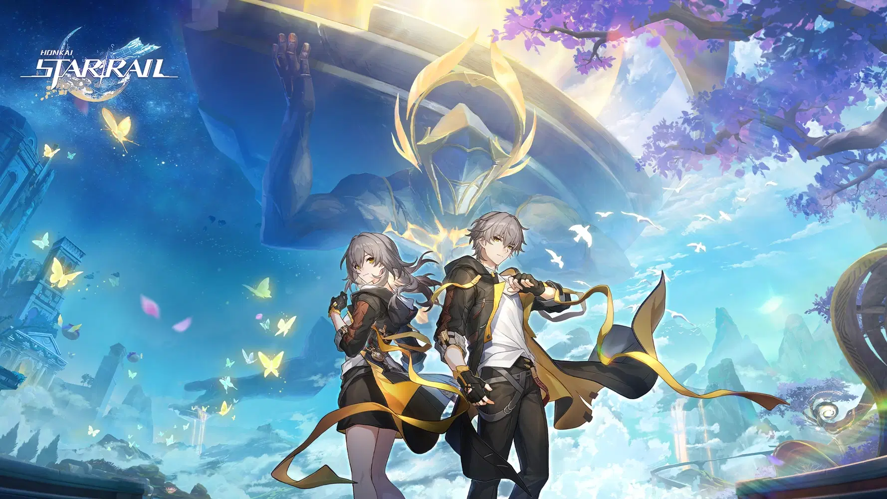 Honkai Star Rail promotional game art showcasing the Trailblazers against a vibrant fantasy backdrop.