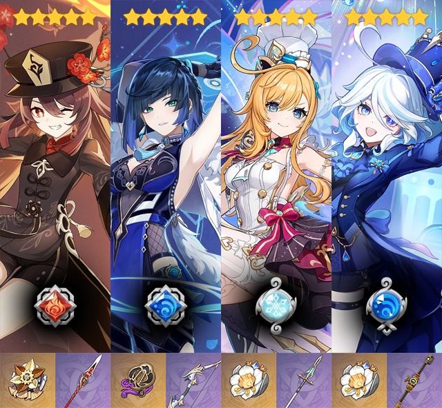 [5.6] Vaporize/Melt ♦️ Hu Tao + Yelan + Escoffier + Furina - ROTATION ...