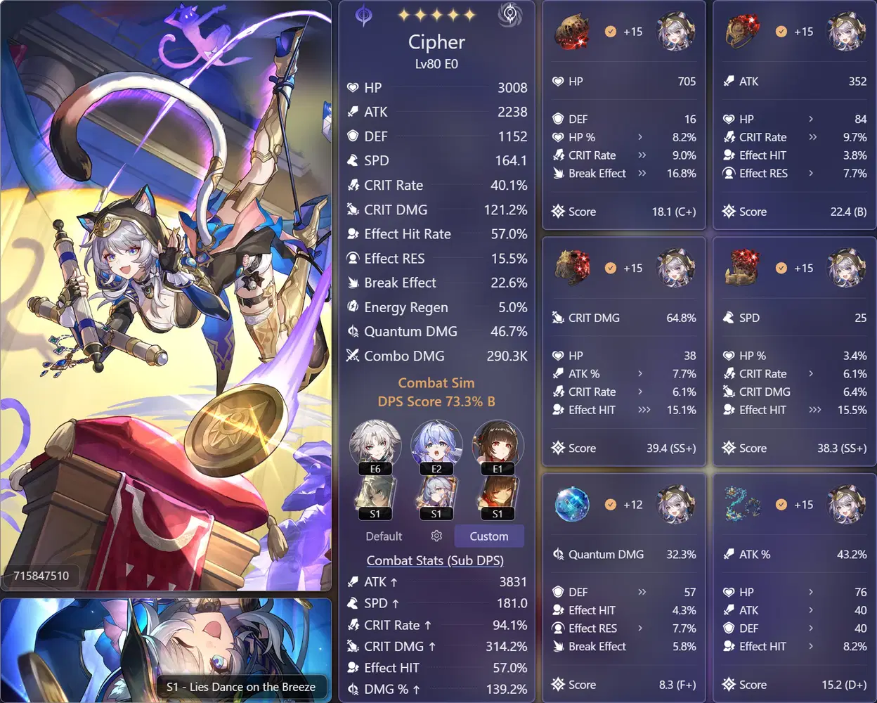Got Cipher For My Feixiao Team Honkai: Star Rail | HoYoLAB