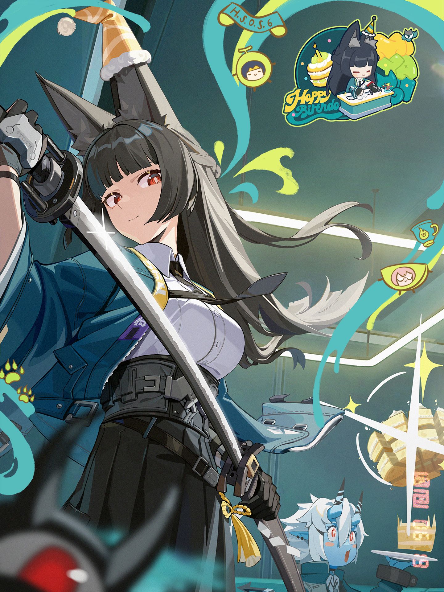 um feliz aniversário para miyabi e pulchra!!! Zenless Zone Zero