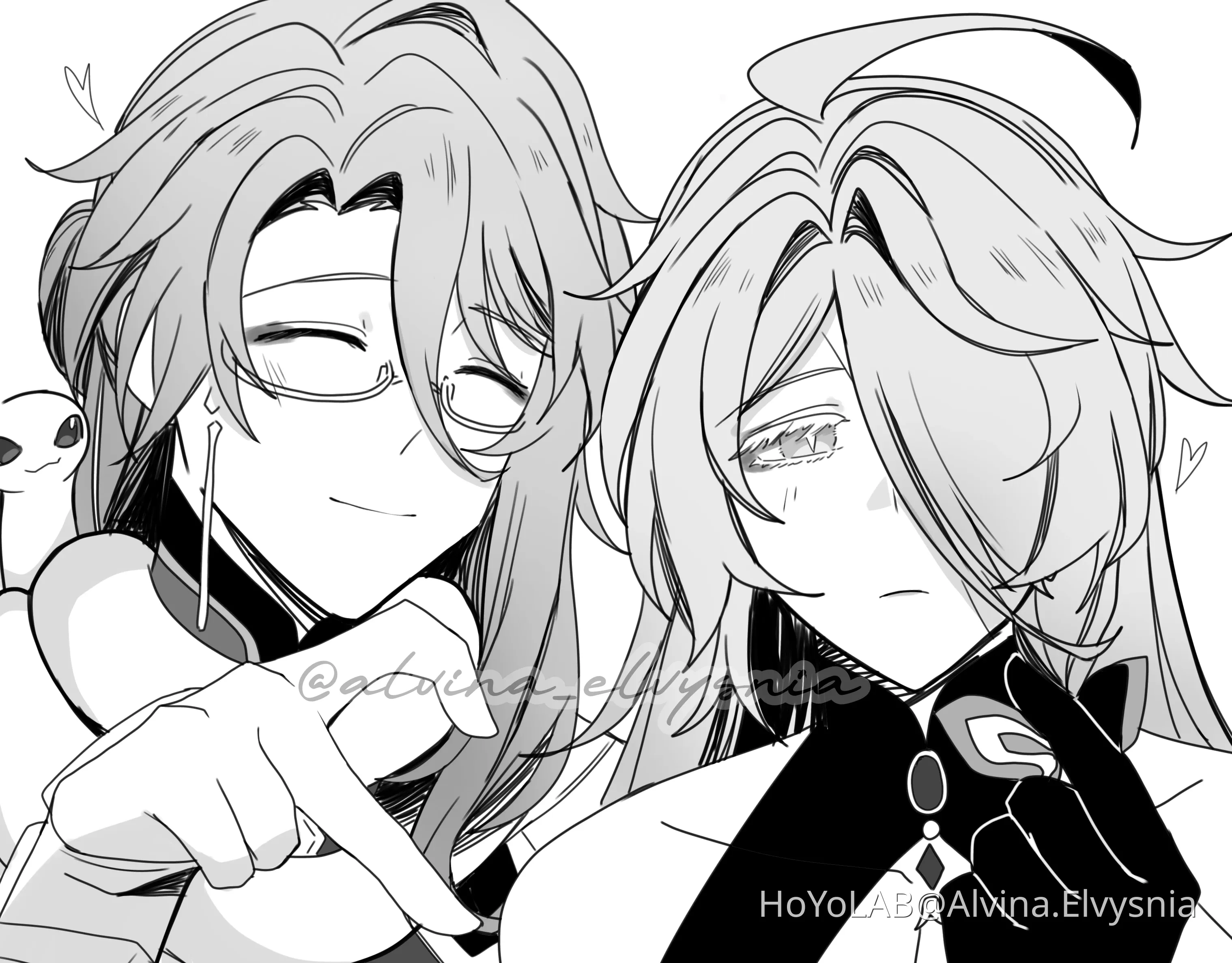 heart-pose-ocxcc-baizhu-x-alvina-genshin-impact-hoyolab