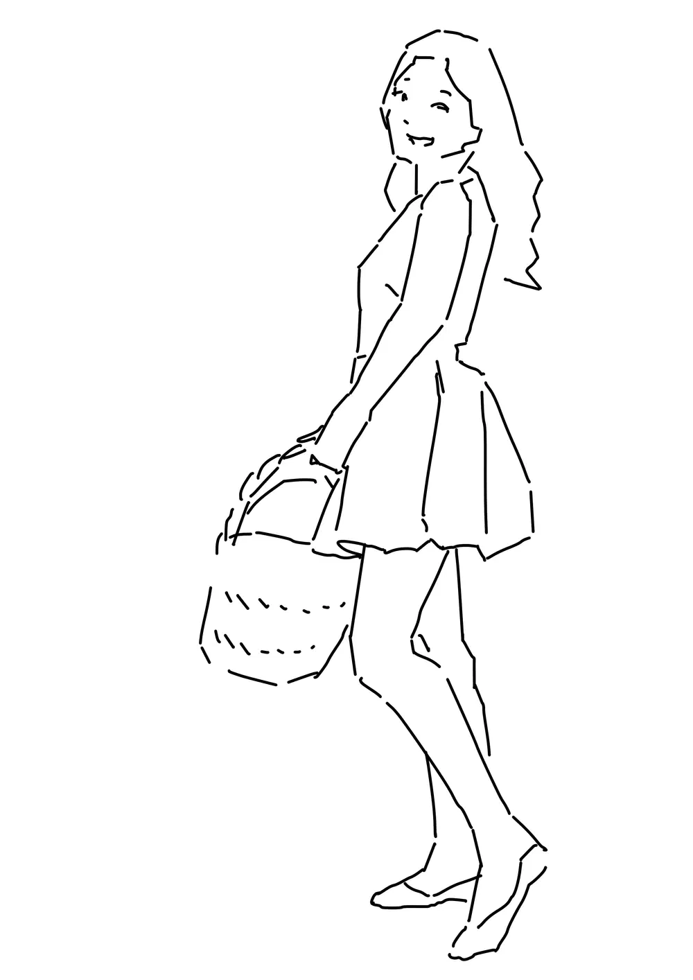 絵画 flk041123 日野市の河川敷にある一本道A straight road along the riverbed