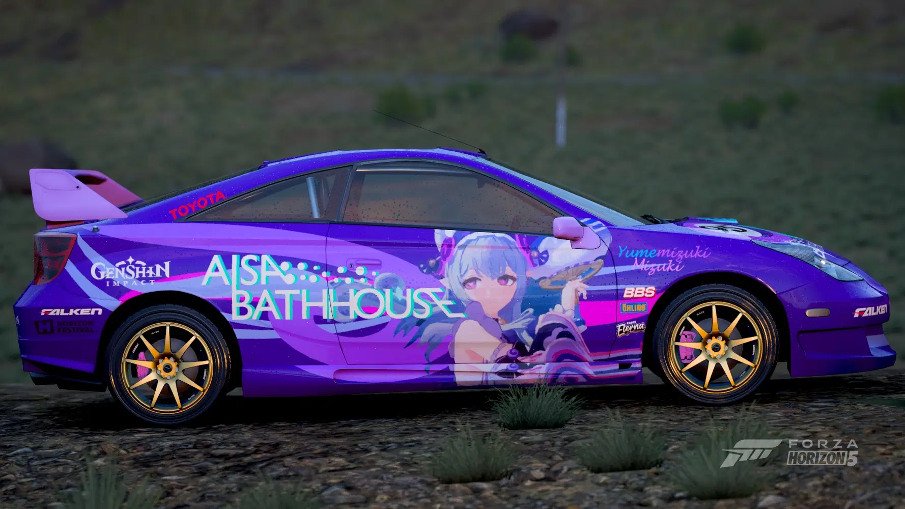 Yumemizuki Mizuki Livery on a 2003 Toyota Celica SS-II (Forza