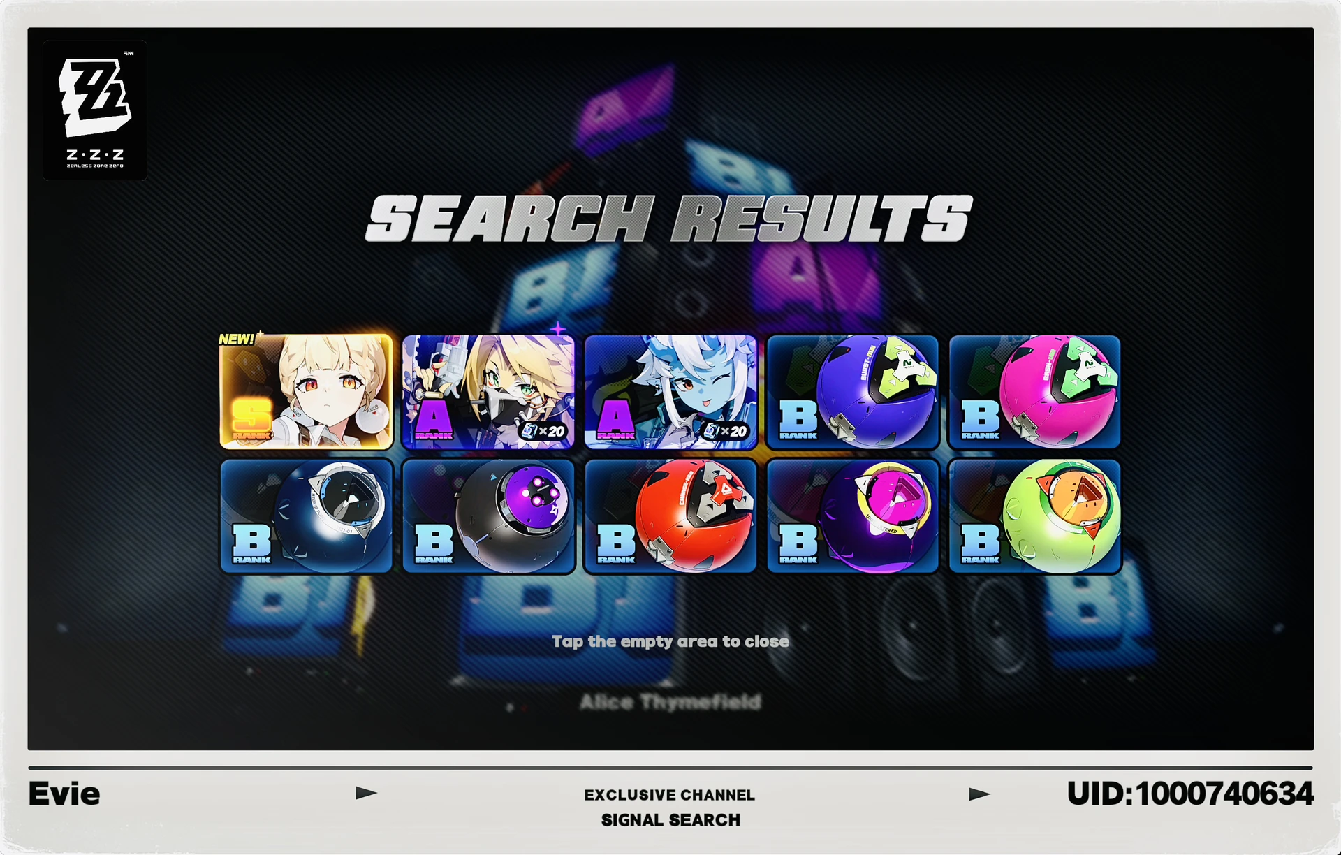 Pull Result Zenless Zone Zero | HoYoLAB