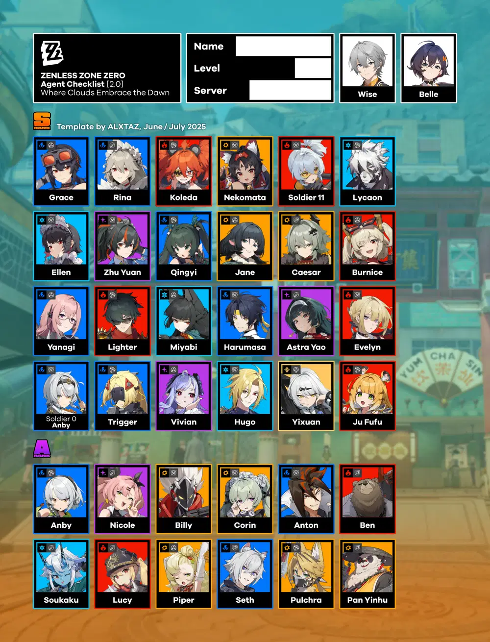 2.0 / CHECKLIST ✓ [zzz] Zenless Zone Zero | HoYoLAB