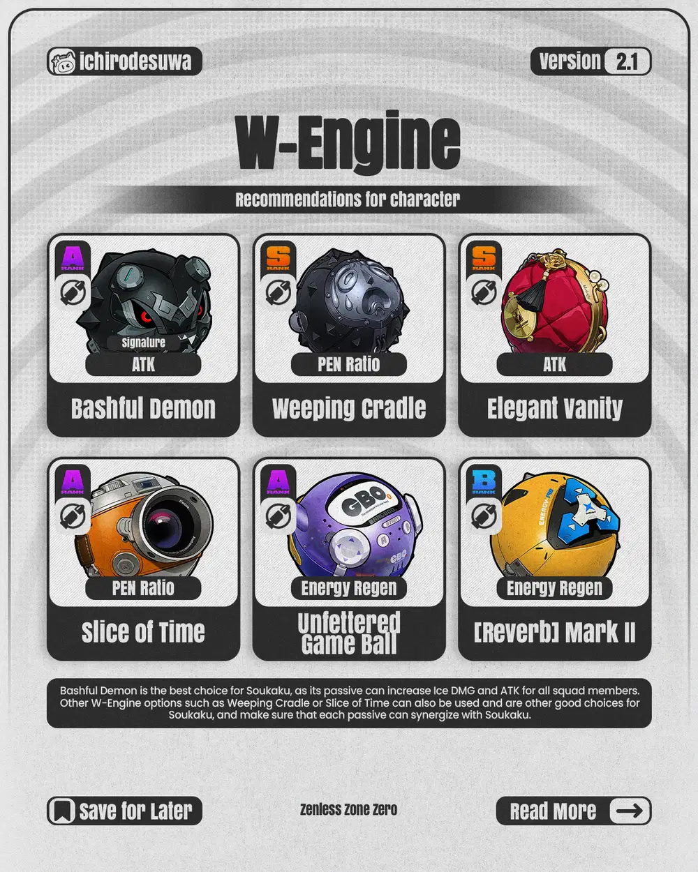 Infographic] Soukaku — Character Quick Guide | Version 2.1 Zenless