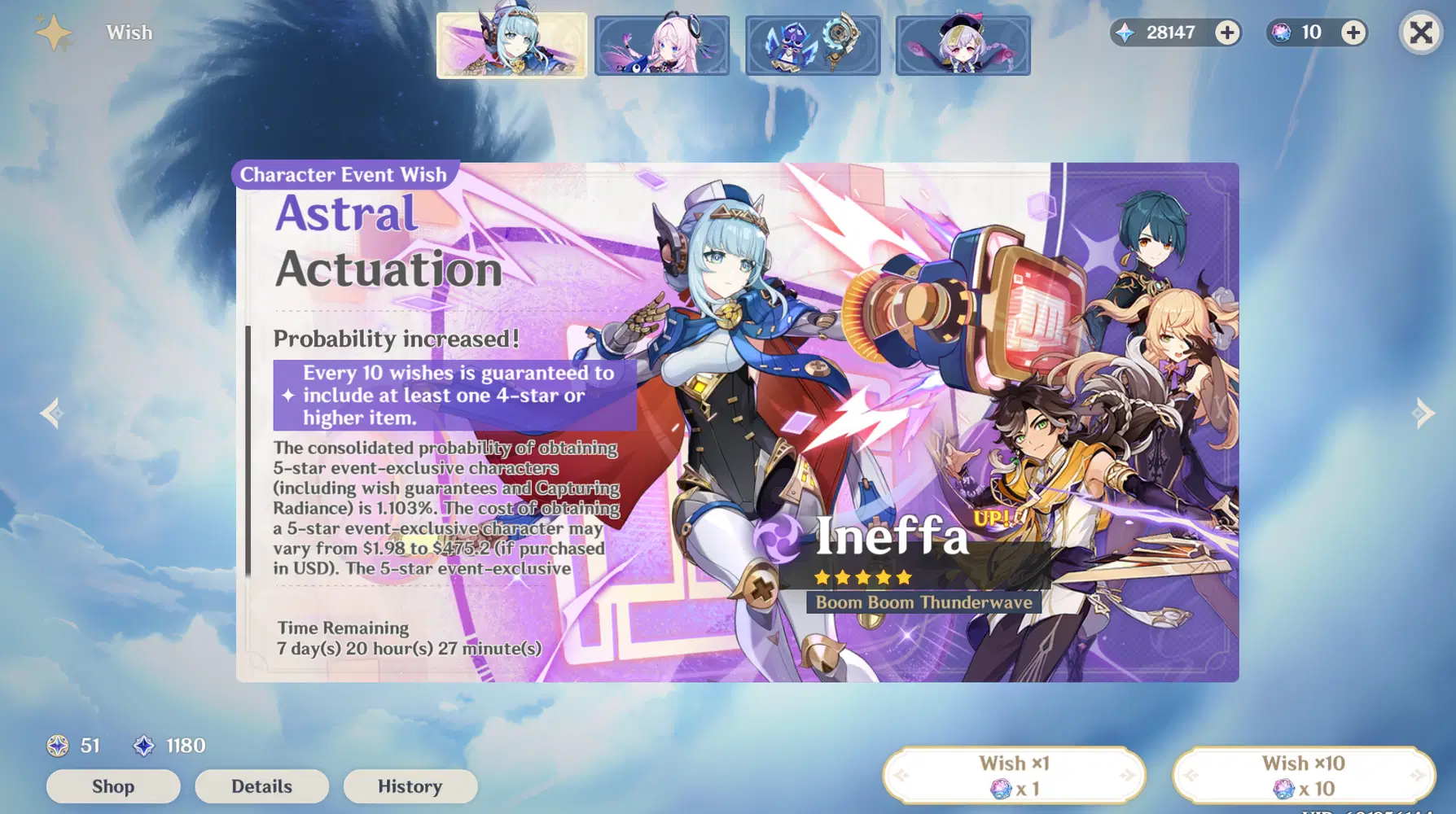 Week 3 of saving for Durin... except I pulled Ineffa Genshin Impact |  HoYoLAB