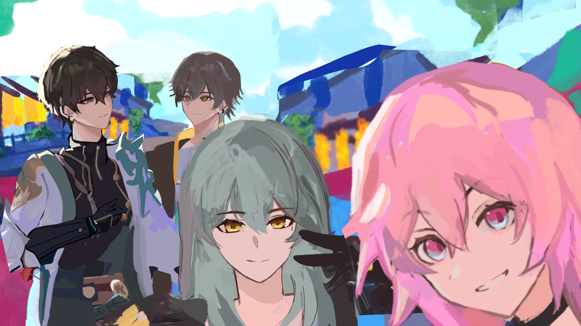 欢迎大家一起画接龙（绘画接龙） Honkai: Star Rail | HoYoLAB, image size:2451x1377