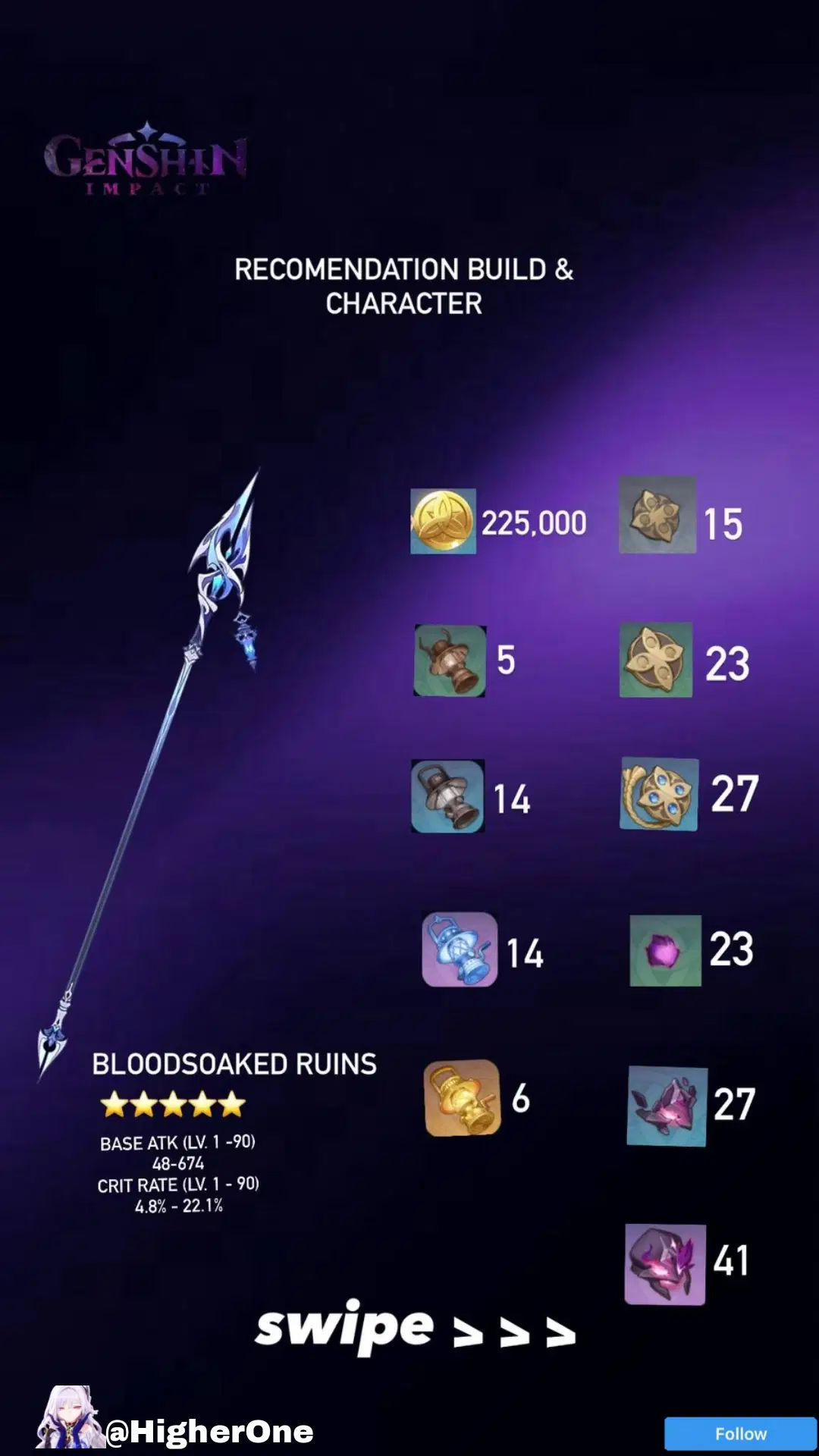 Bloodsoaked Ruins flins signature weapon Genshin Impact HoYoLAB