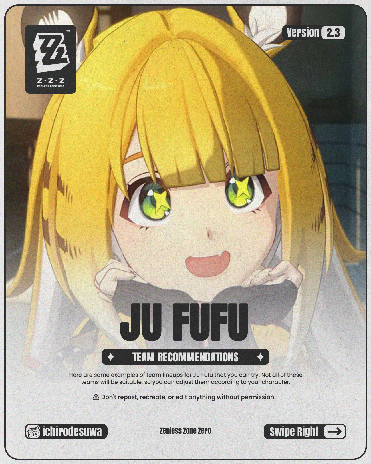 ｆｕ ~ ☆ページ Ju Fufu — Team Recommendations | Version 2.3 Zenless Zone Zero