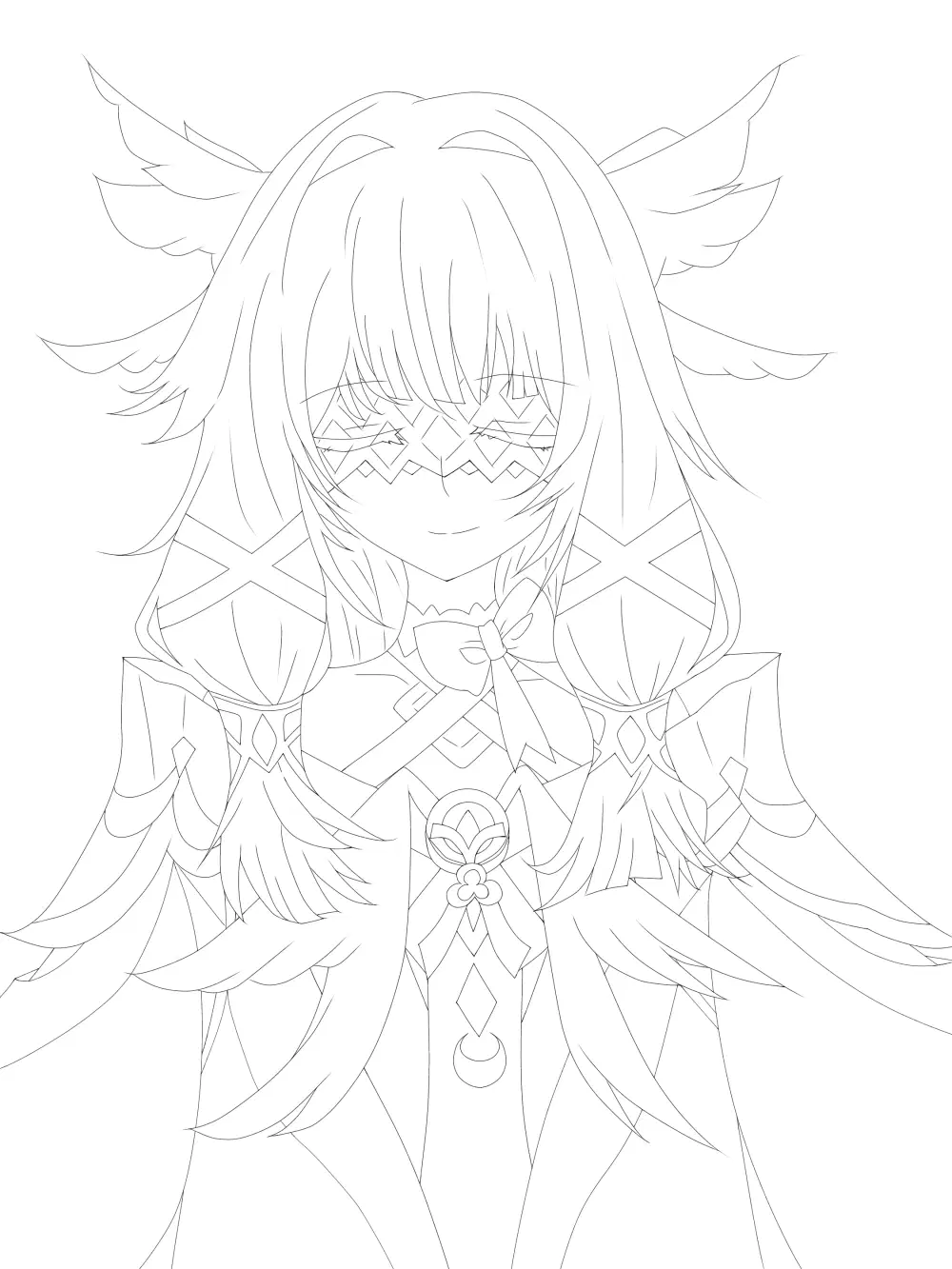 コロンビーナ描きました~！ ⚠下手です💦 + おまけ絵1枚 Genshin