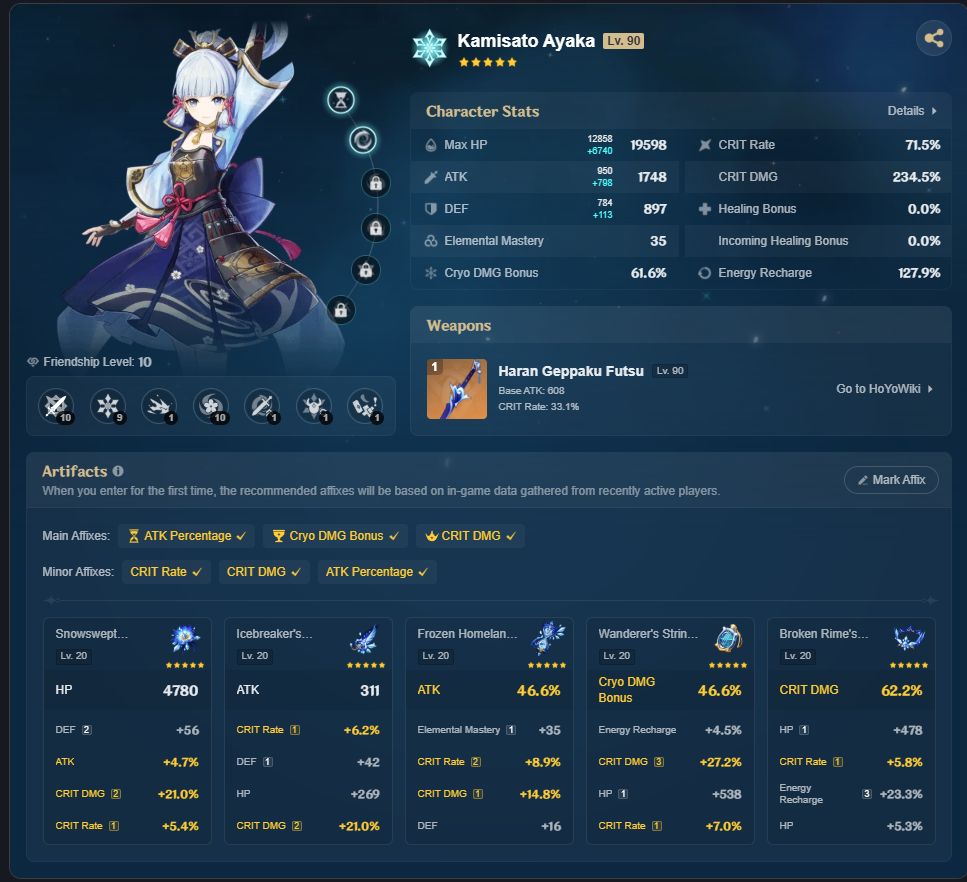 ayakaページ Ayaka Genshin Impact | HoYoLAB