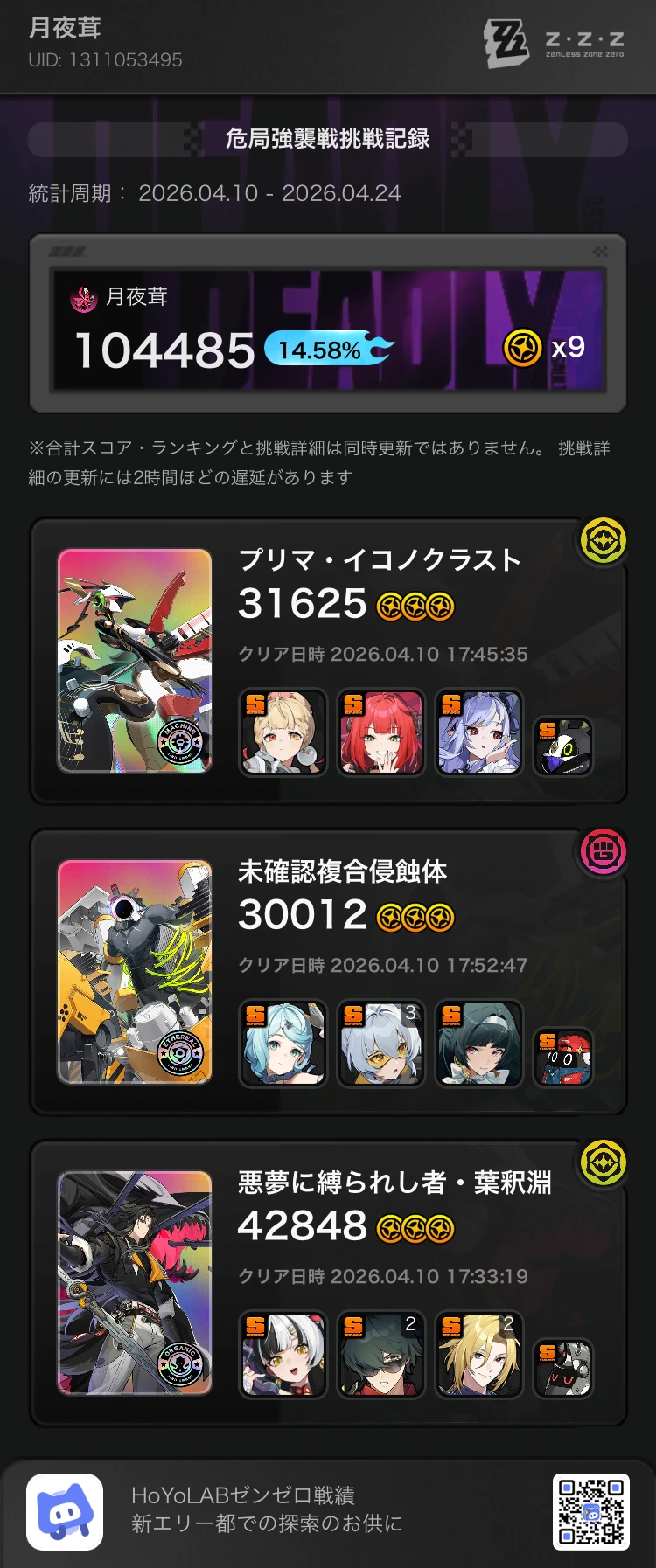 今期も星9達成＆シーシィアお迎え準備完了🐍 Zenless Zone Zero | HoYoLAB