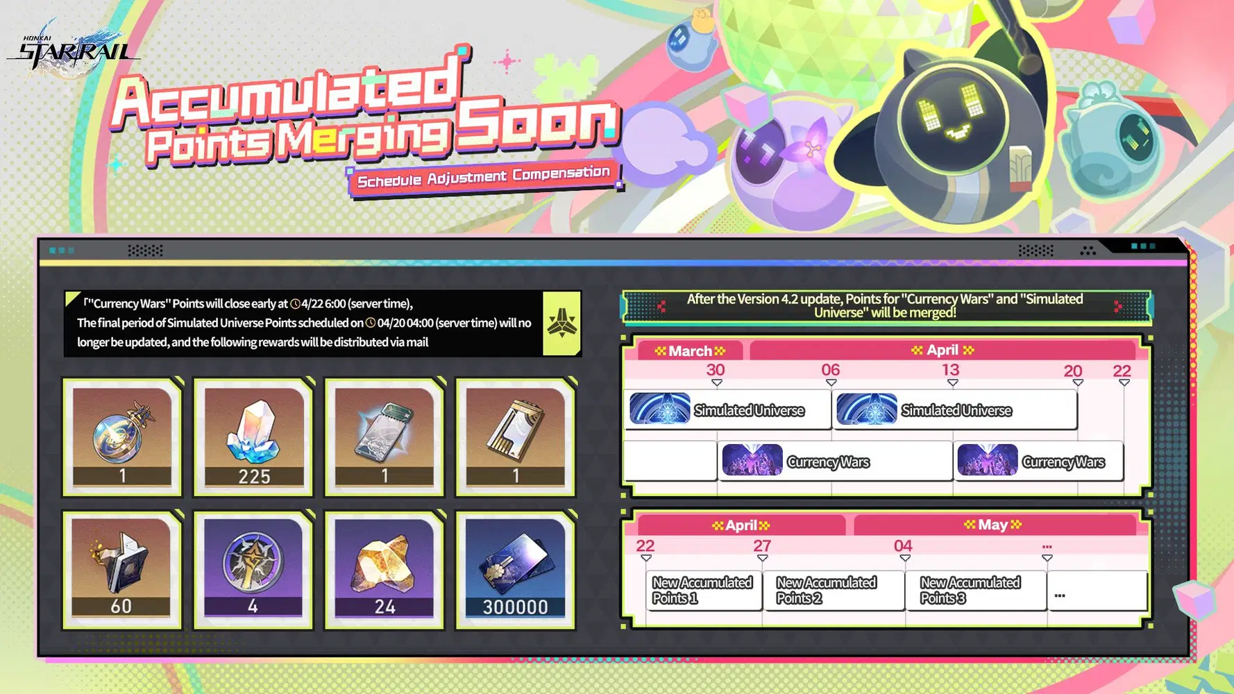 Accumulated Points Merging Soon | Schedule Adjustment Compensation 
