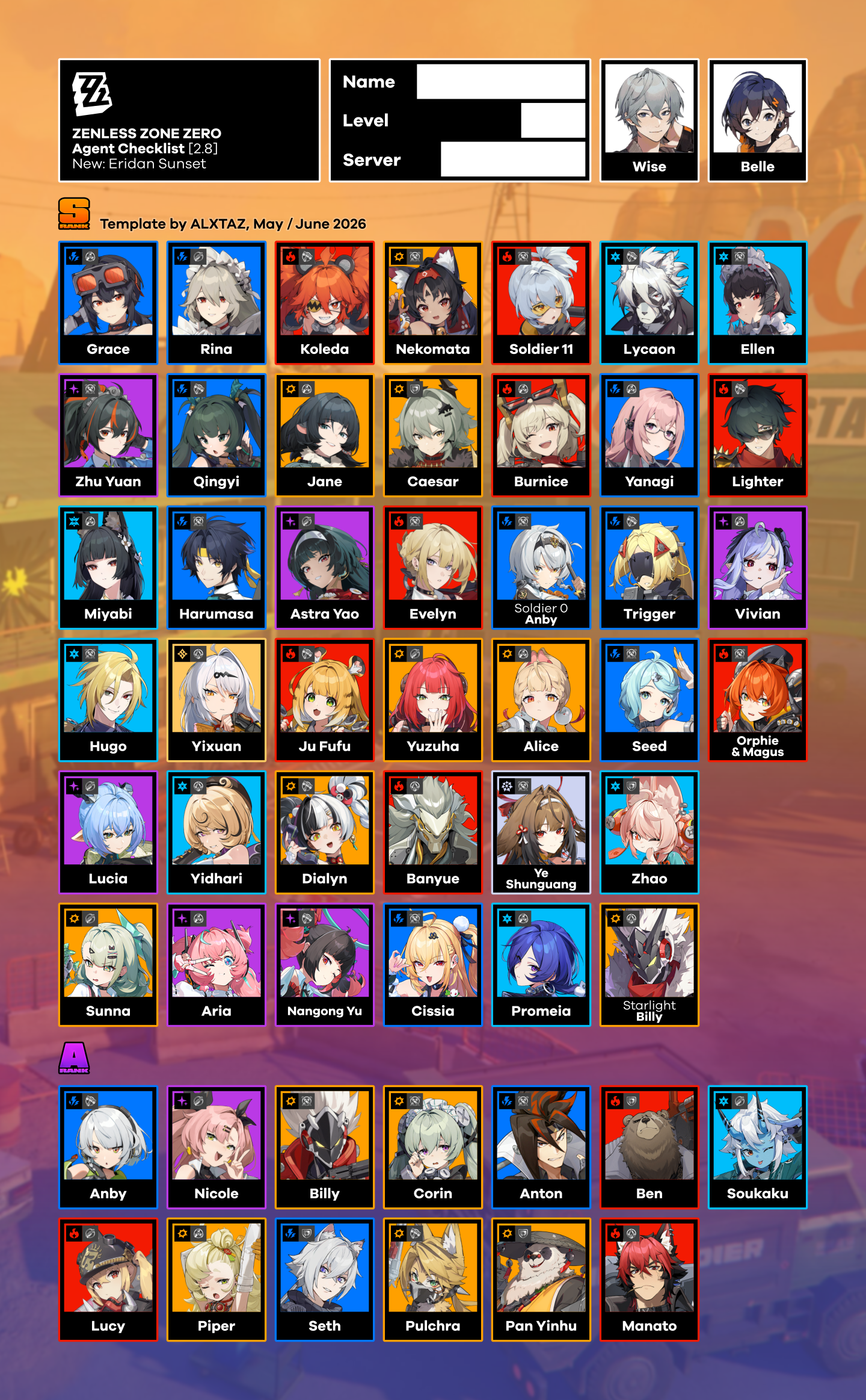 zzz様確認用　zzzおまとめ 2.8 / CHECKLIST ✓ [zzz] Zenless Zone Zero | HoYoLAB