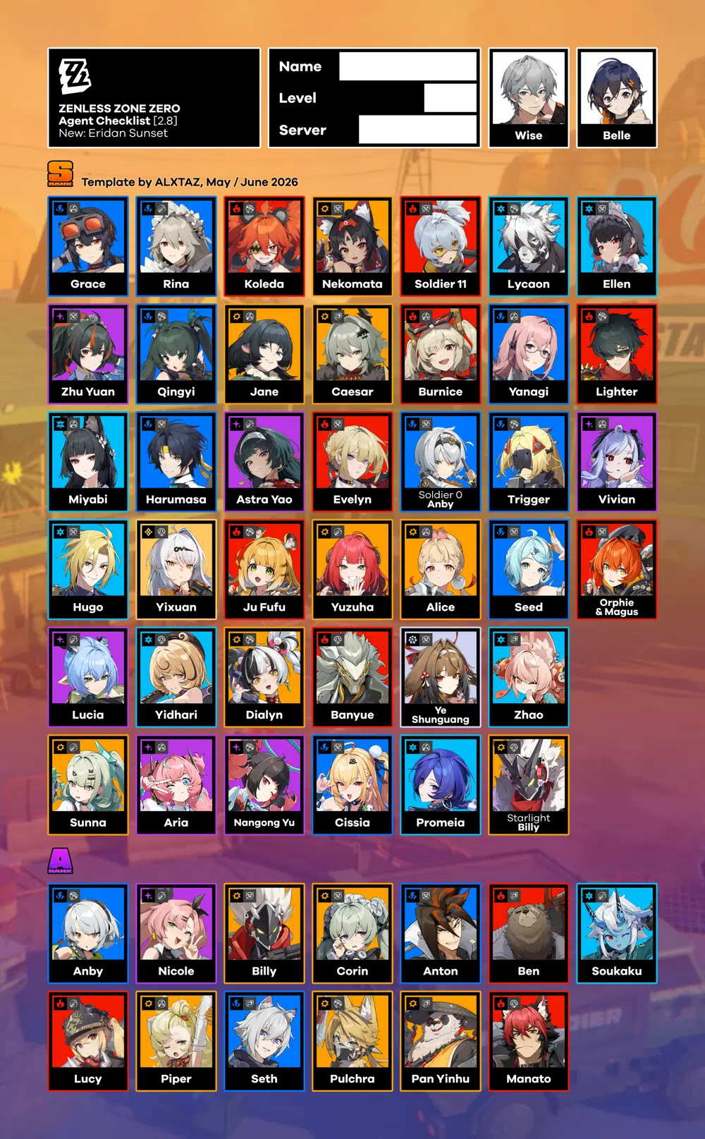 zzz様確認用　zzzおまとめ 2.8 / CHECKLIST ✓ [zzz] Zenless Zone Zero | HoYoLAB