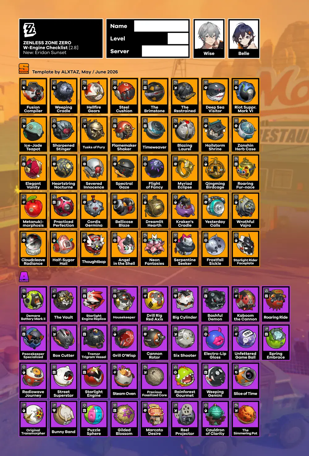 2.8 / CHECKLIST ✓ [zzz] Zenless Zone Zero | HoYoLAB