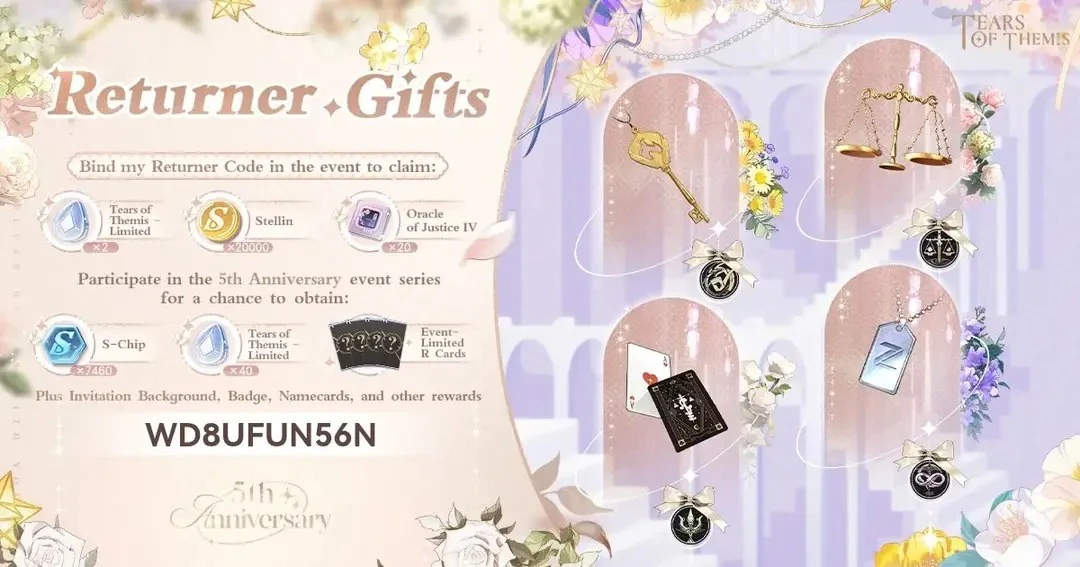 The Returner Gifts code image has changed✨ Tears of Themis | HoYoLAB
