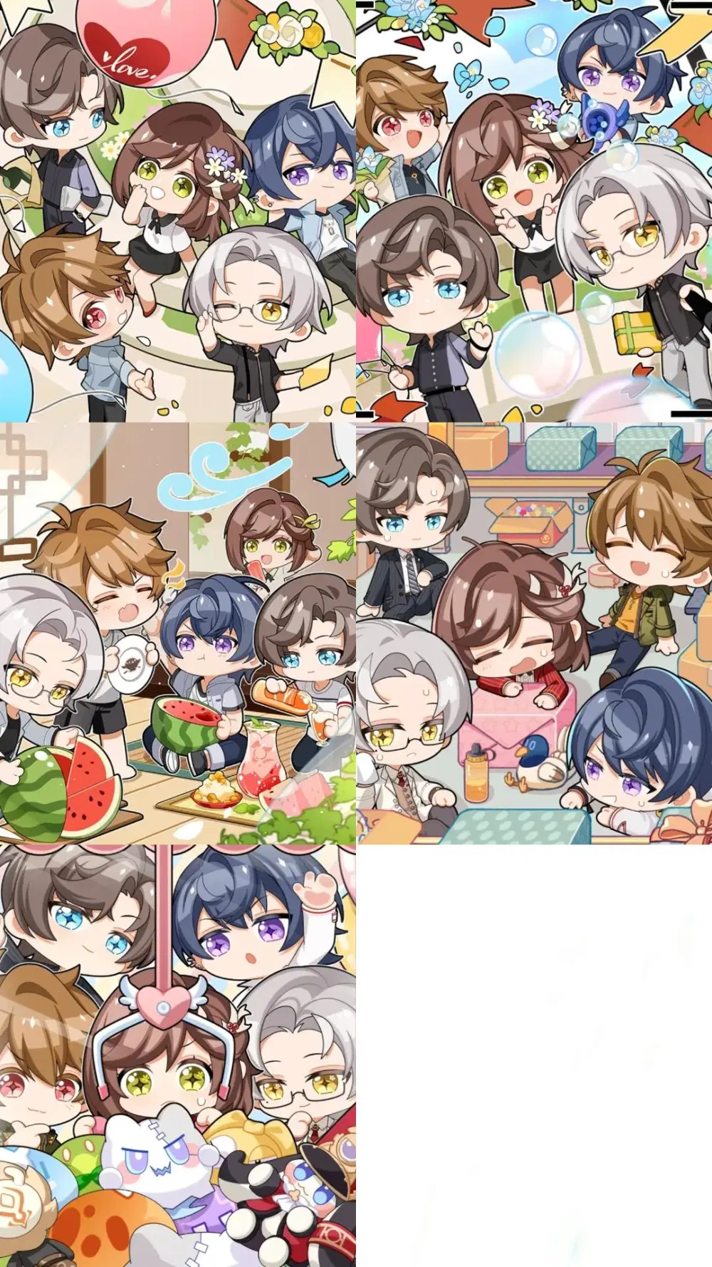 Tears of Themis Chibi NXX Anniversary Puzzle Illustrations