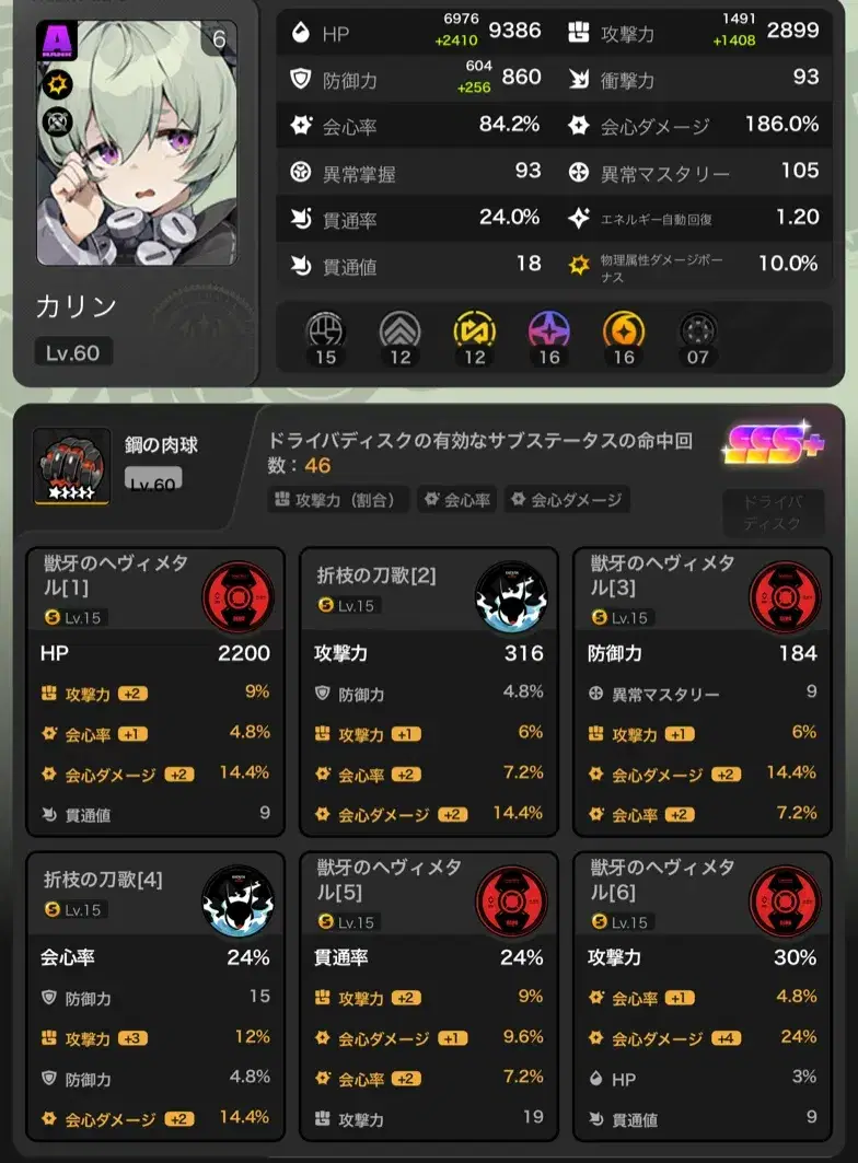 カリン厳選 sss+🌈 スコア600 Zenless Zone Zero | HoYoLAB