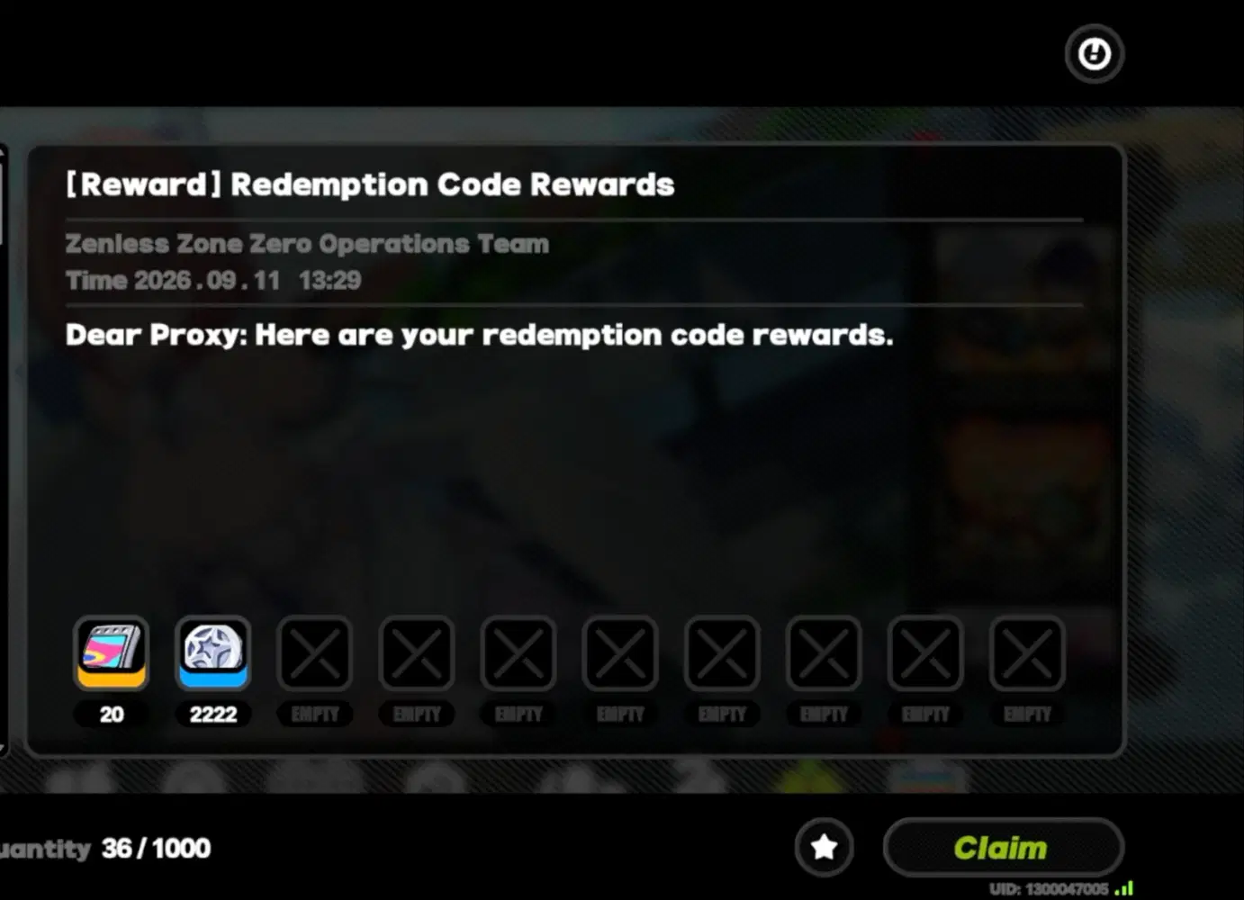 New Code! 20📺! At The Bottom/Description!⬇️ (Zenless Zone Zero